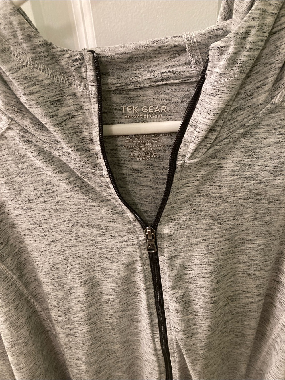 tek gear Women's Heather Gray Hooded Zip Front Jacket